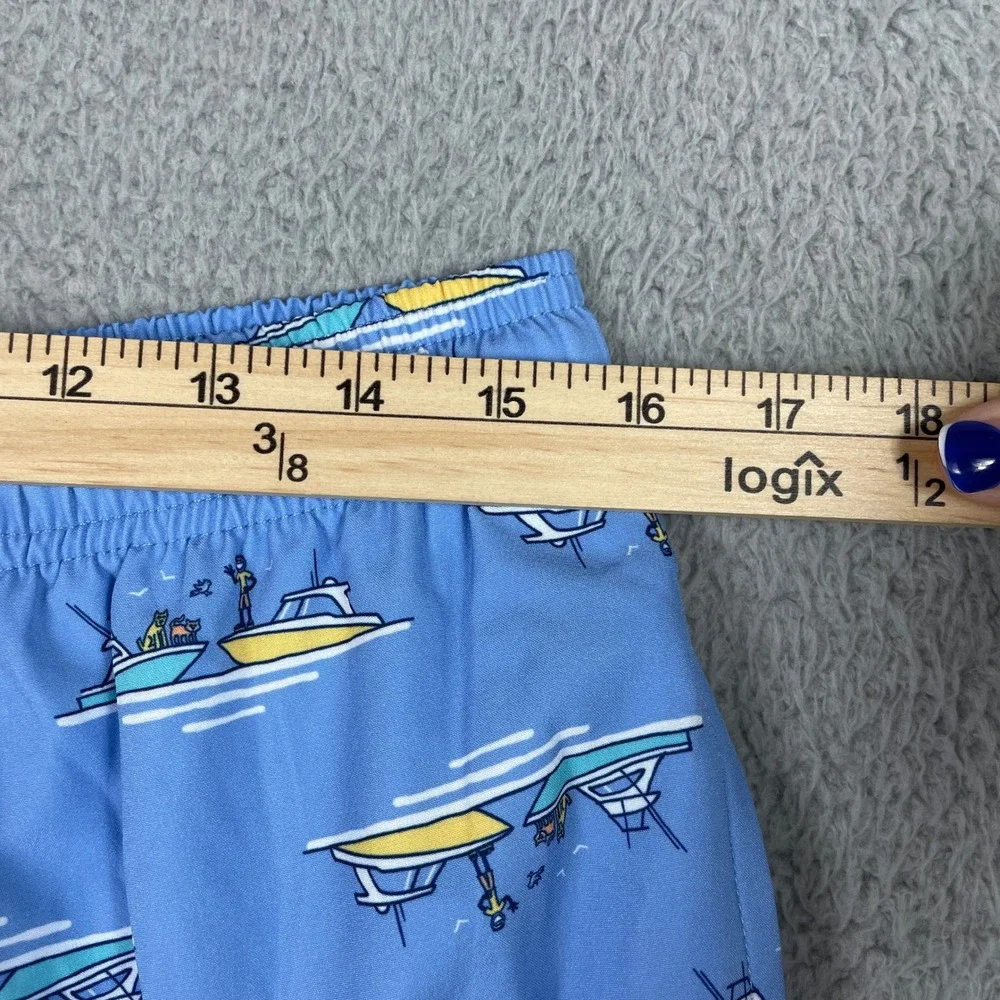 Life Is Good Swim Trunks Mens Large Blue Fishing Boat Board Shorts